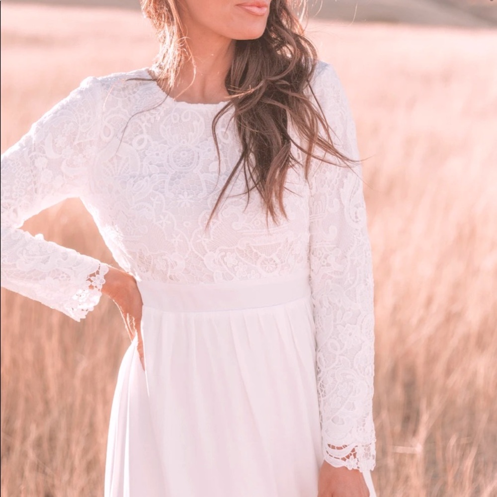 one loved babe maxi white dress